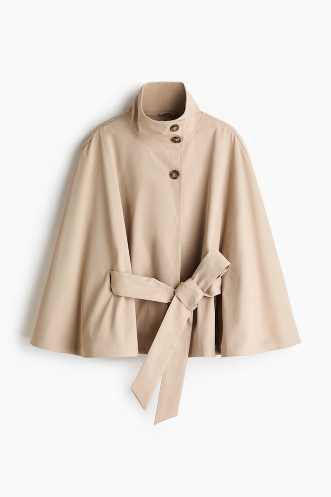Twill cape jacket - Light beige - 1