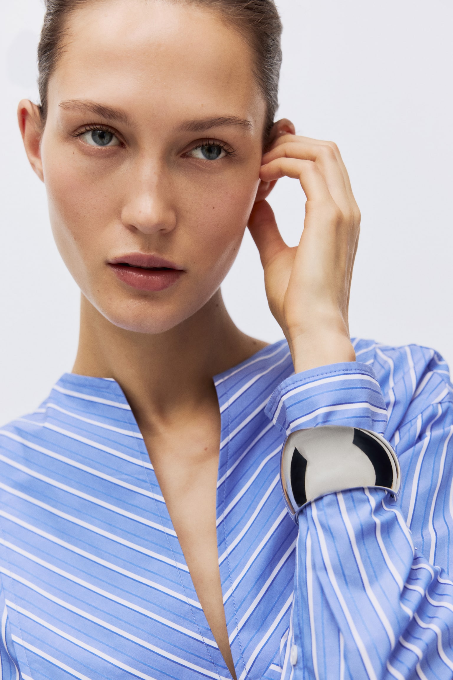 Chemise ample en coton - Bleu/rayé - 3