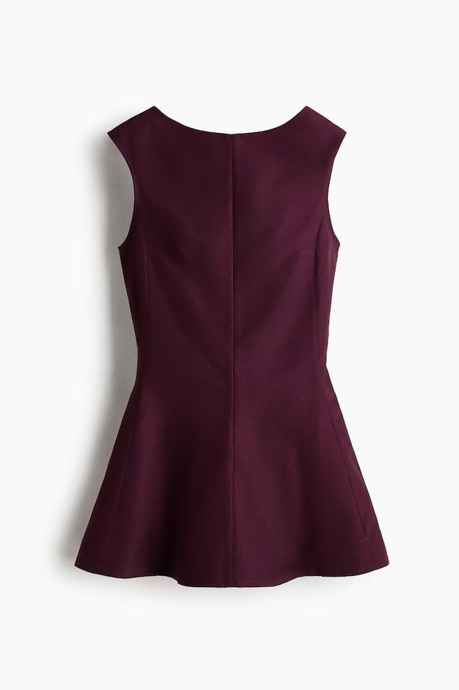 Flared-skirt dress - Plum/Red - 1