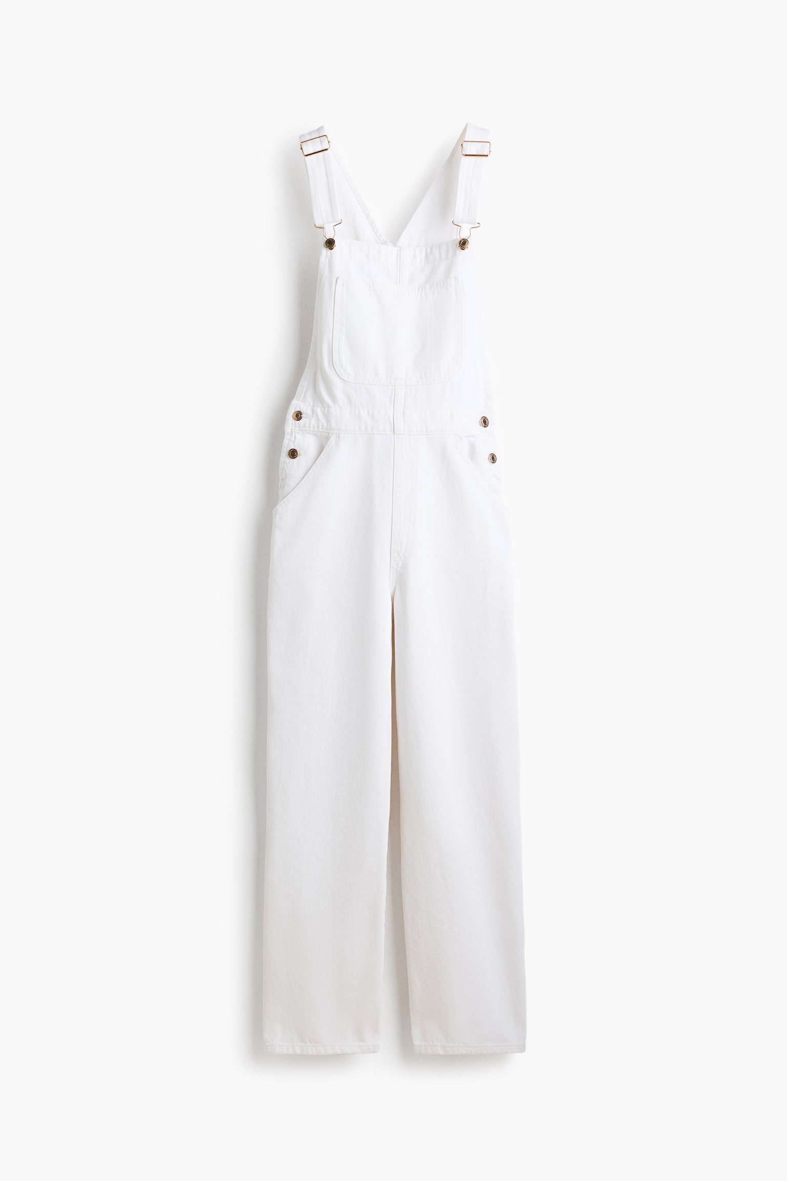 Cotton denim dungarees - White/Light denim blue - 2