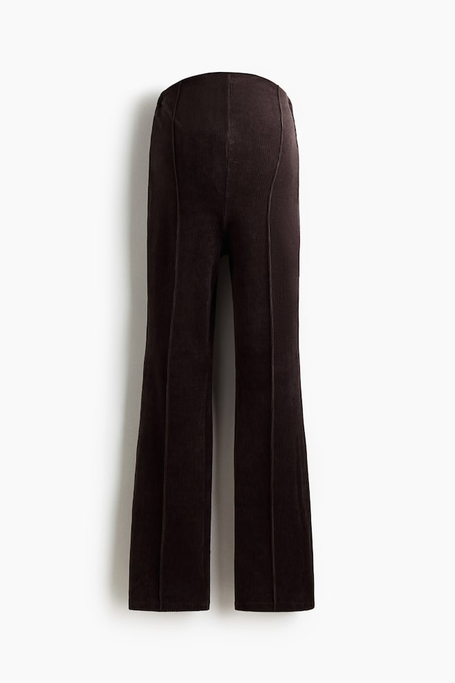 MAMA Pantaloni svasati in velour - Marrone scuro - 1