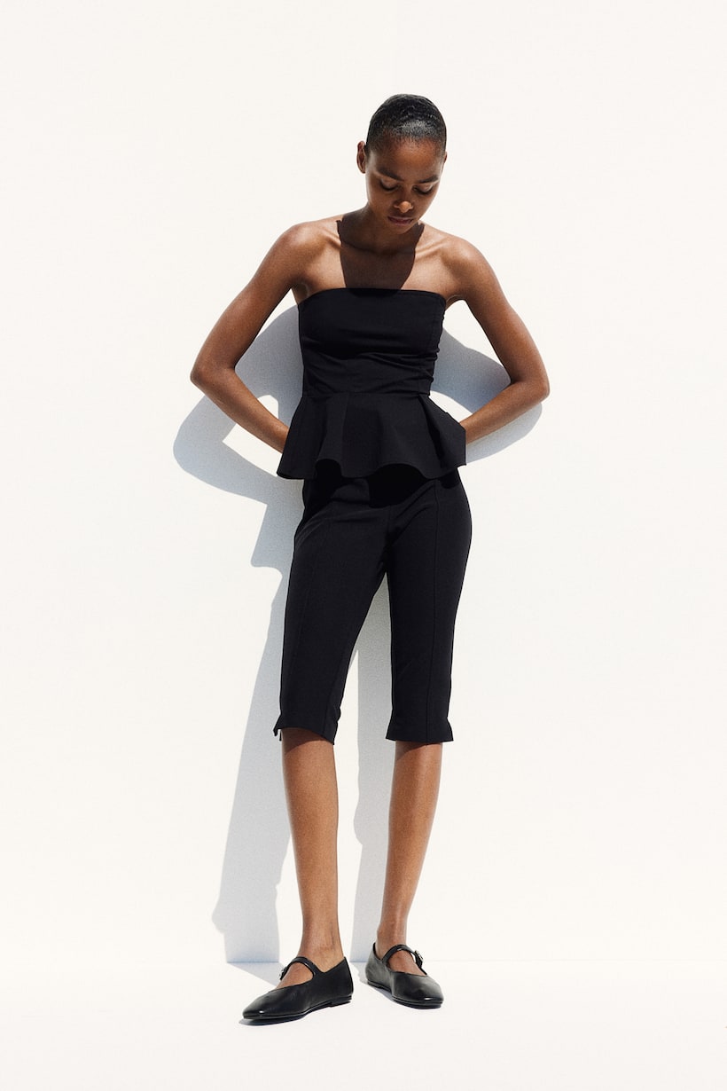 H&M black bandeau peplum top. 