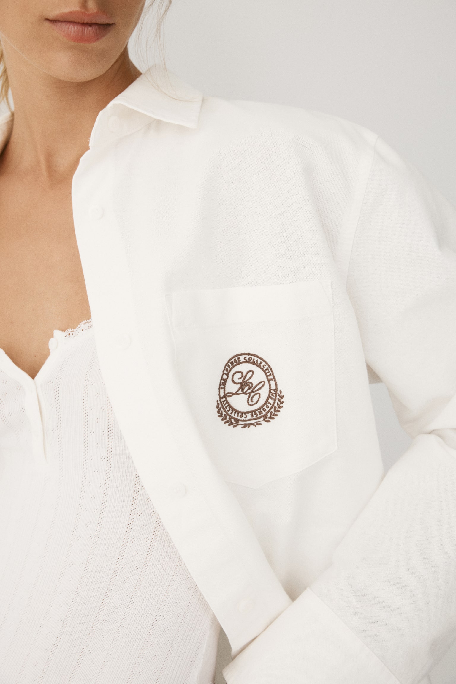 Oversized Baumwollbluse - Weiß/The Lounge Collective - 5
