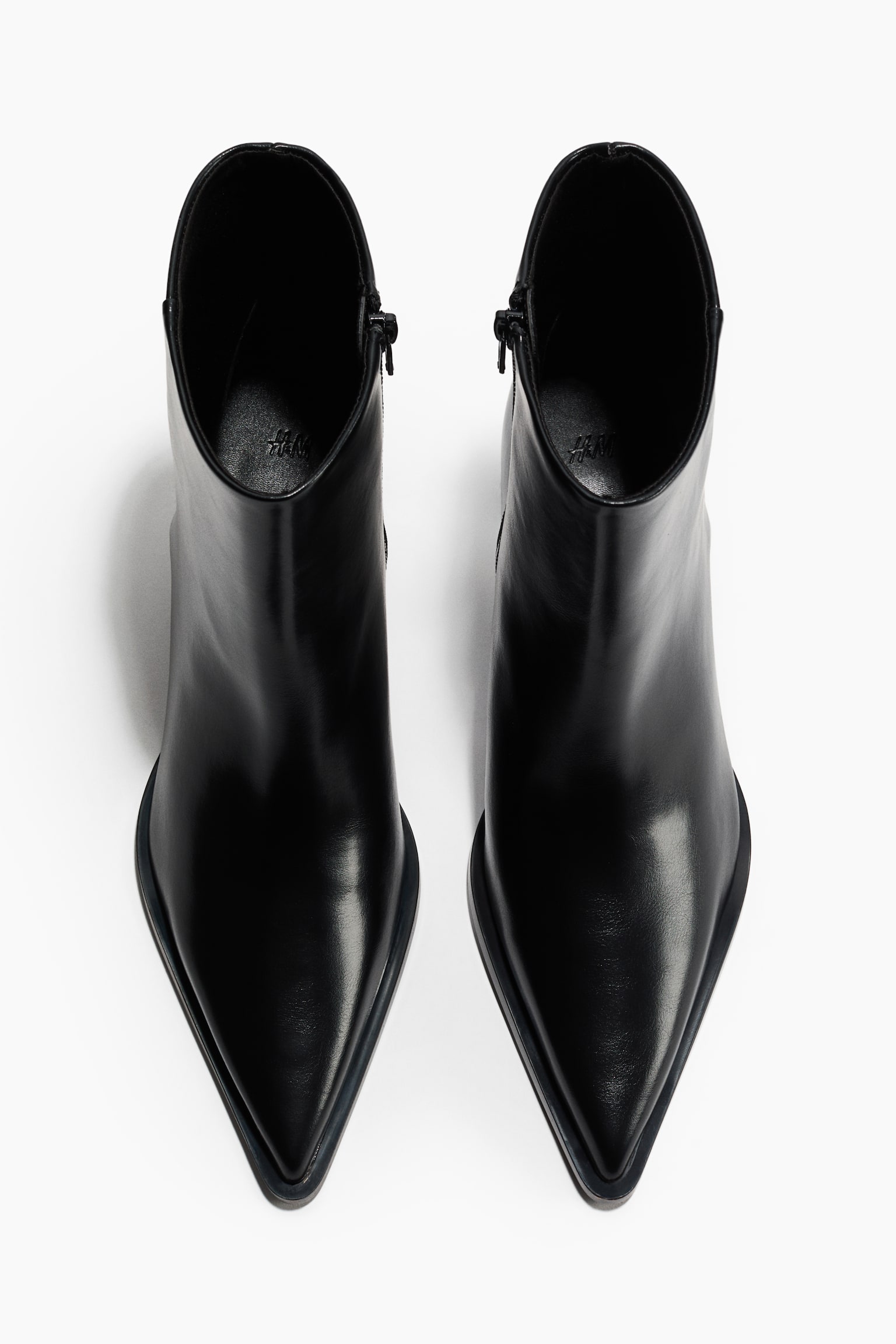 Pointed-toe ankle boots - Black/Dark beige - 4