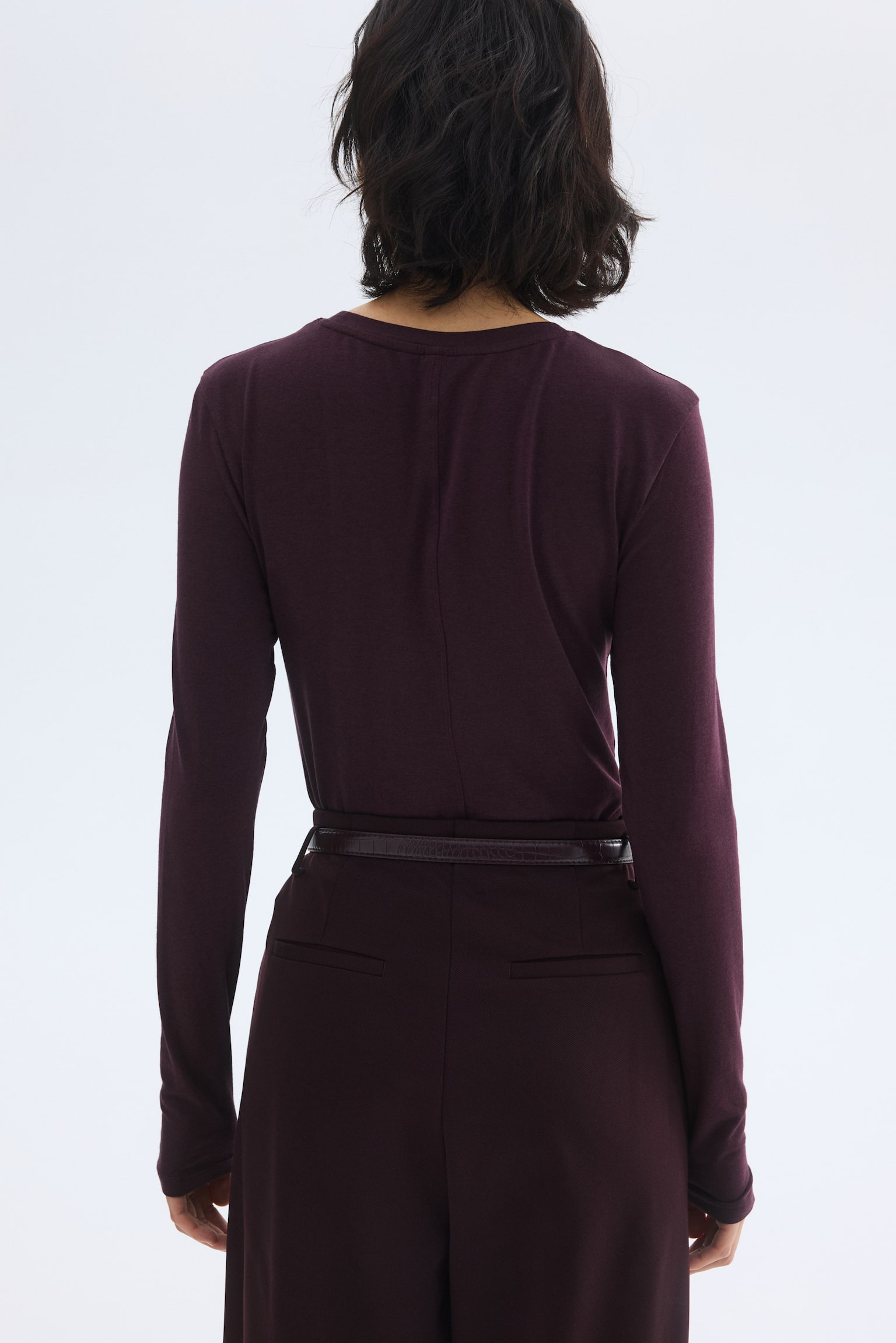 Long-sleeved jersey top - Dark purple/White/Black - 3