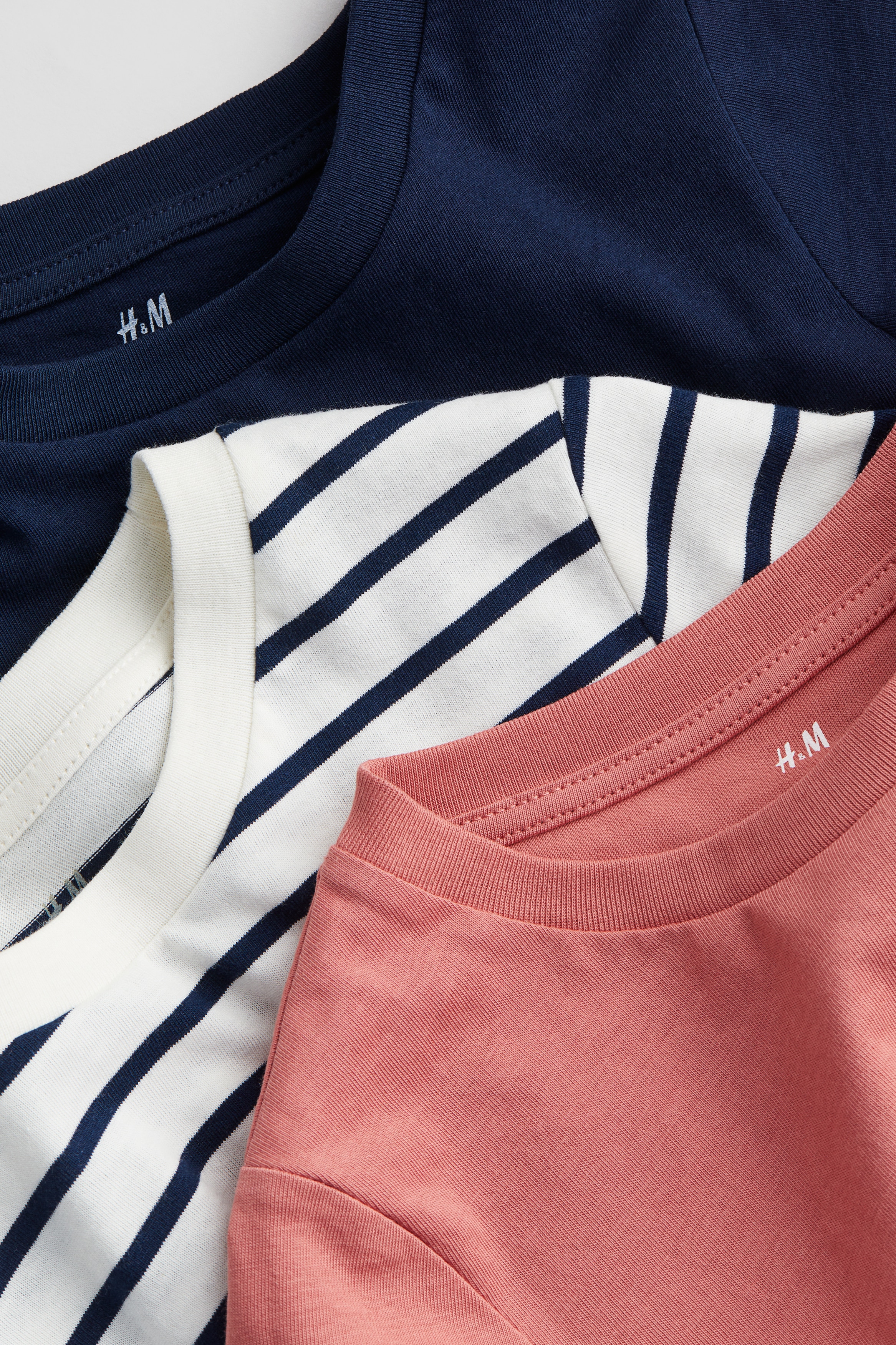 Tシャツ 3枚セット - ネイビーブルー／ホワイト／グレーメランジ