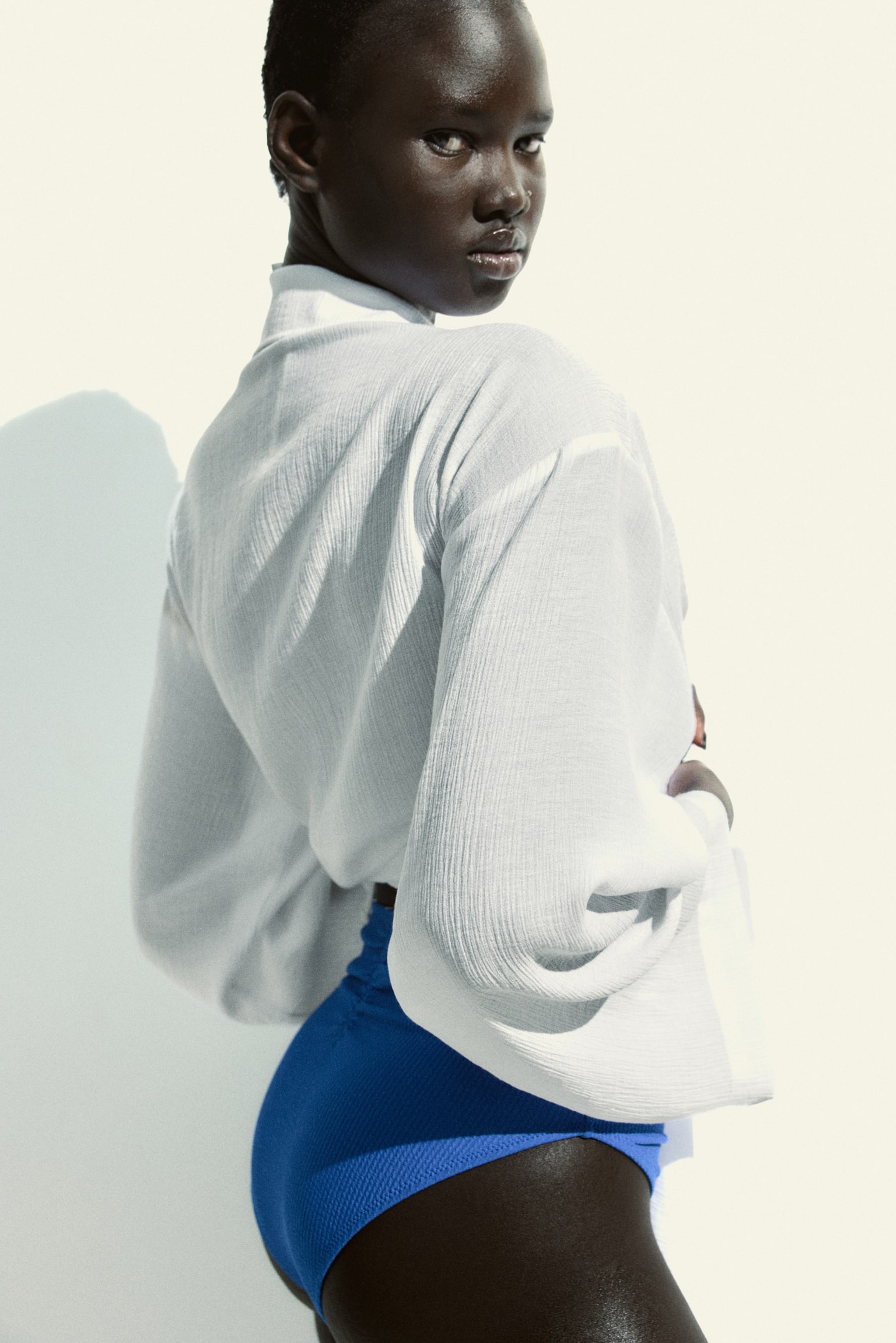 High Waist Cheeky Bikini bottoms - Blue/White/White/Blue patterned/Light yellow/Navy blue - 5