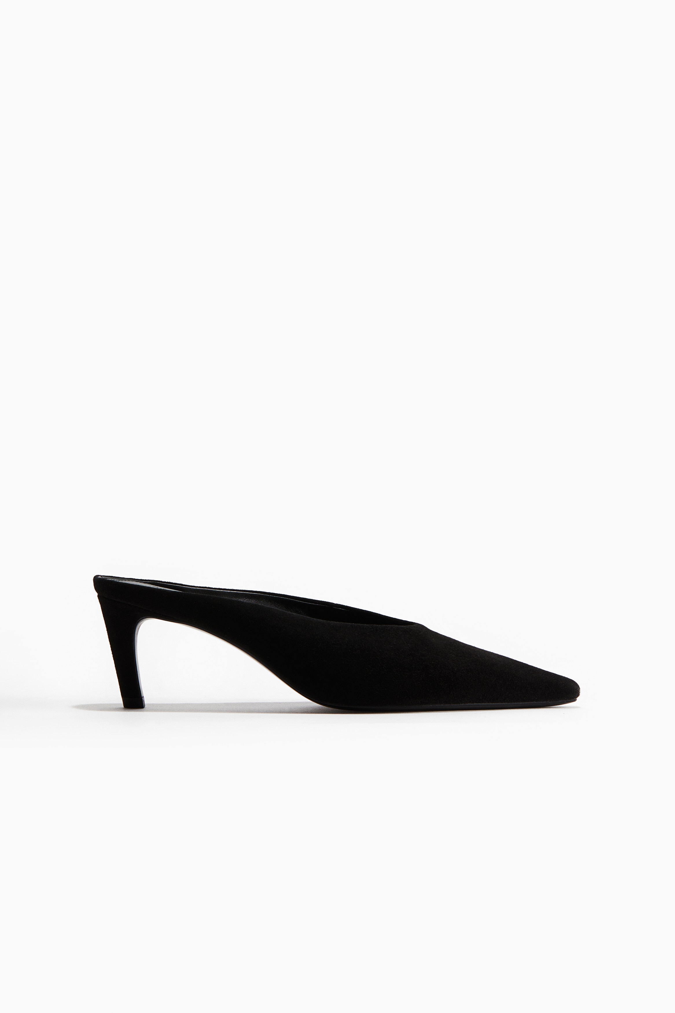 Špicaté semišové šľapky - Čierna/Hnedá