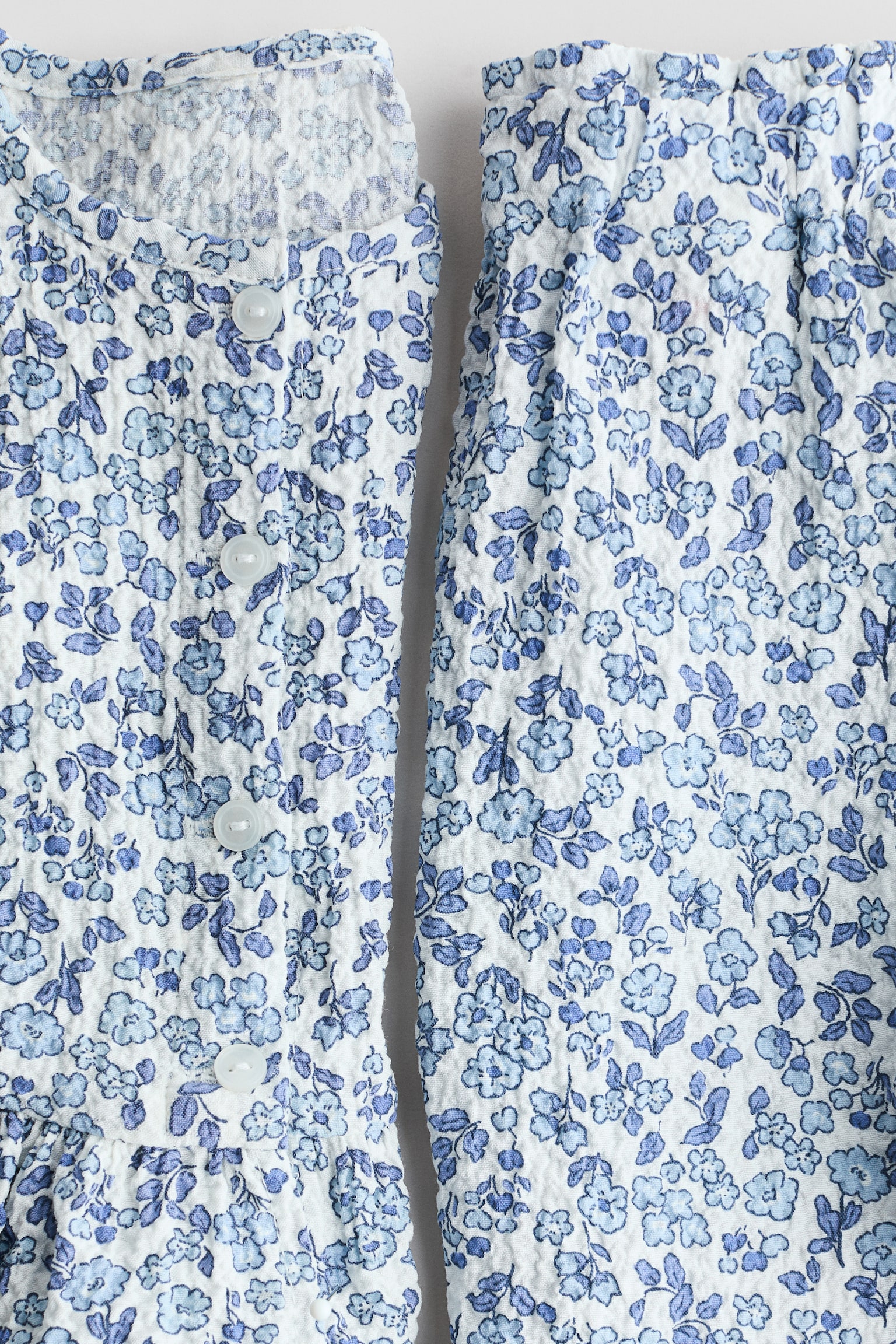 Conjunto de 2 piezas en seersucker - Azul claro/Floreado/Amarillo/Limones/Blanco/Fresas/Crema/Corazones - 5