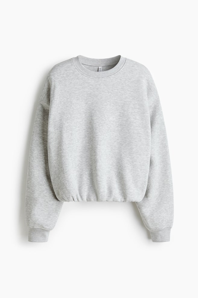 Oversized Sweatshirt - Hellgraumeliert - 1