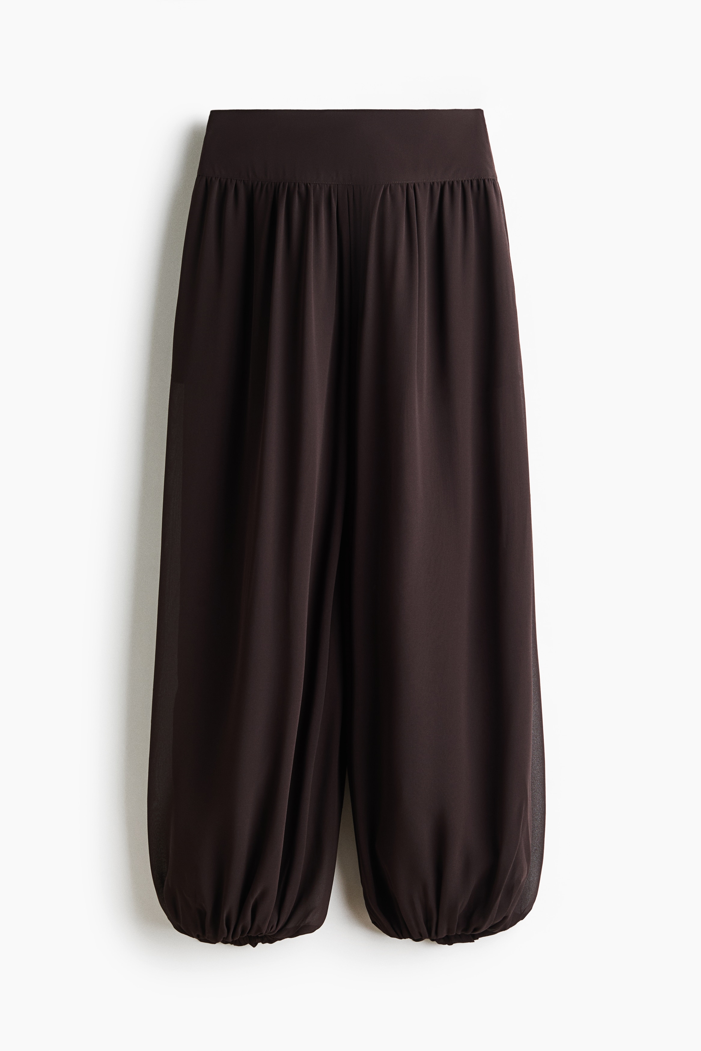 Loose-Fit Balloon-Leg Pants - Dark brown