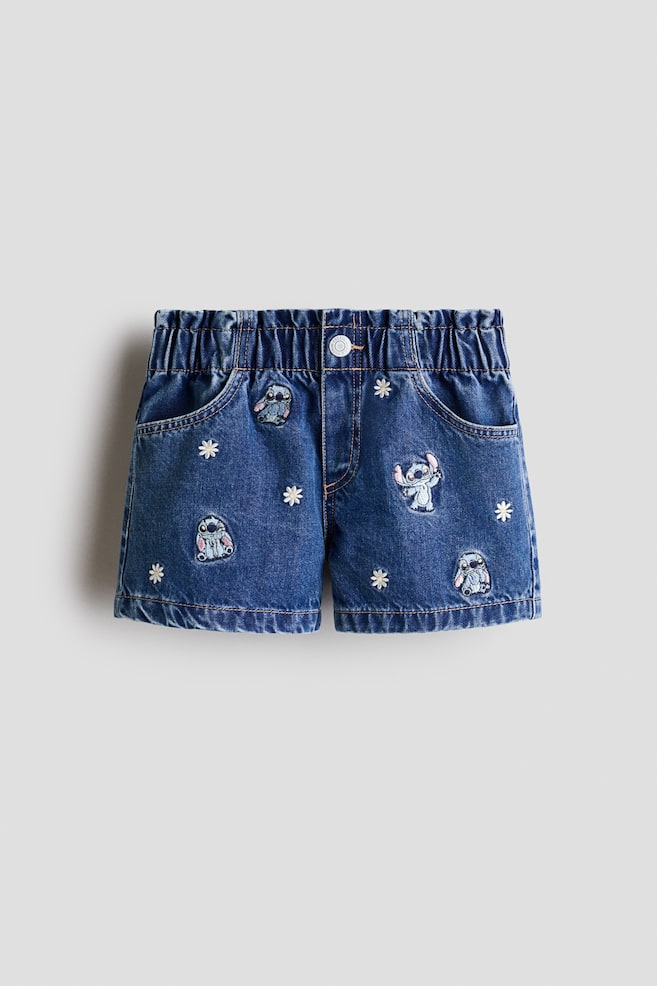 Shorts de denim con diseño - Azul denim/Lilo & Stitch - 1