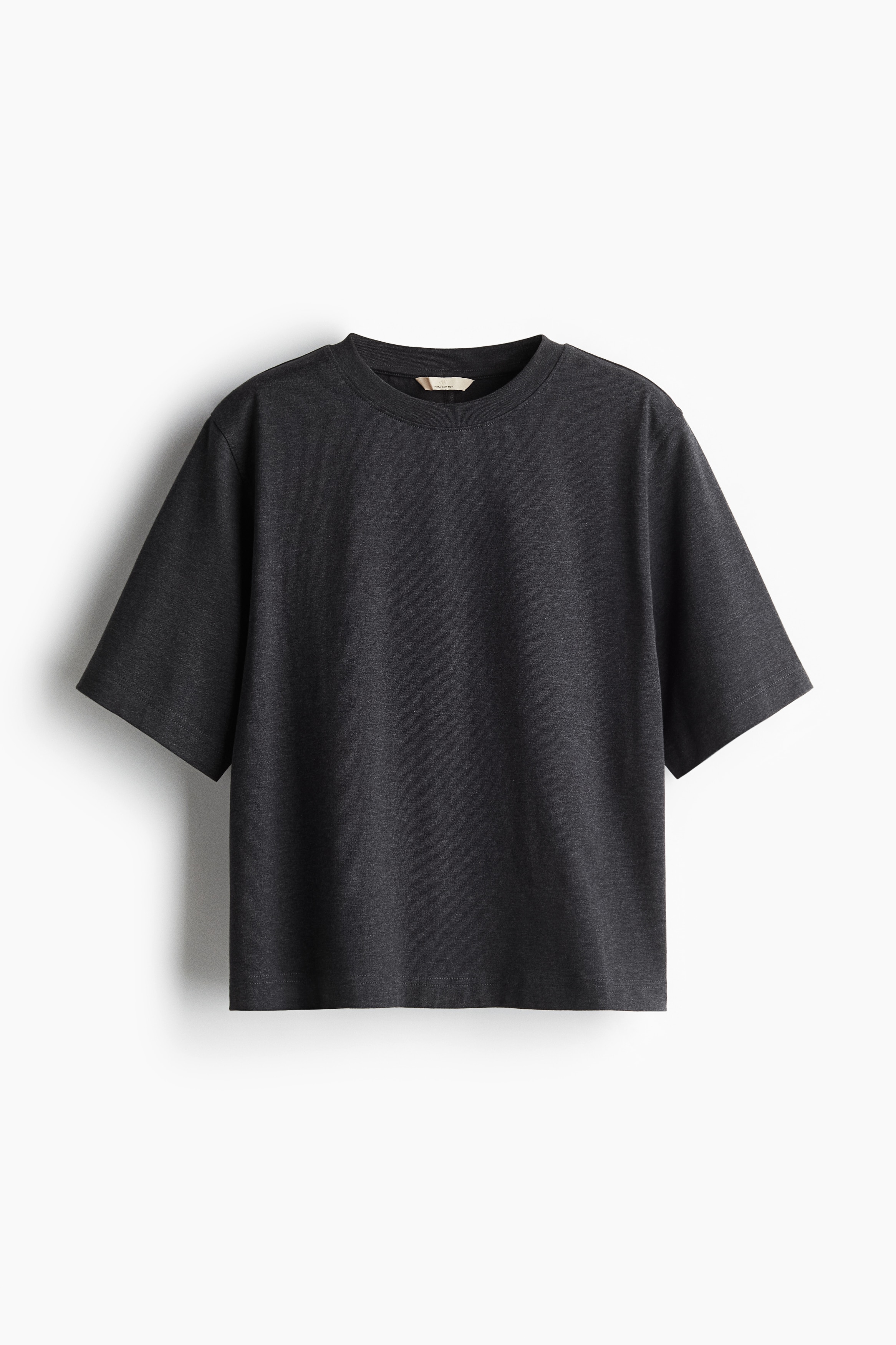 ピマコットンTシャツ - ダークグレーメランジ/ライトイエロー/ホワイト