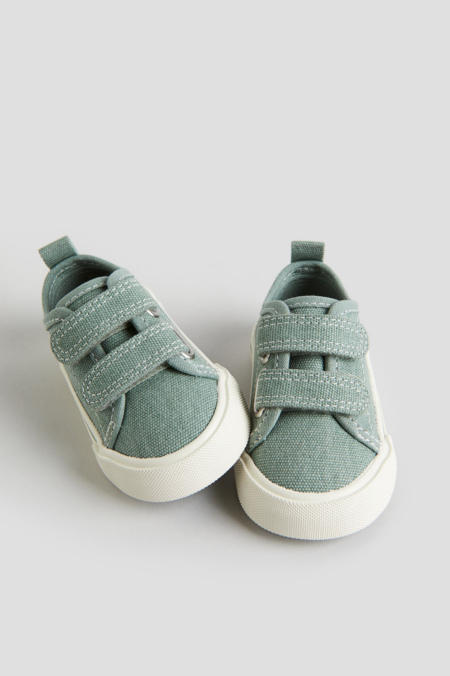 Canvas Sneakers - Dusty green/White/Navy blue - 3