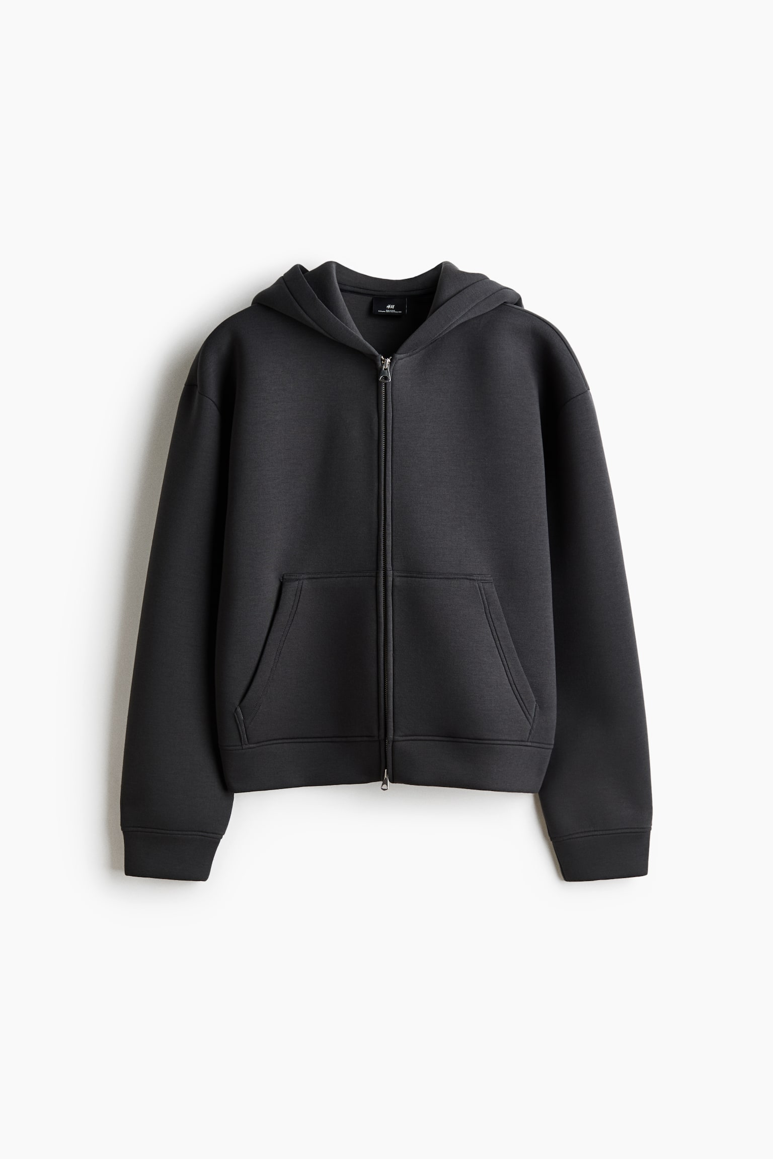 Áo hoodie kéo khoá vải scuba Loose Fit - Màu xám đậm/Màu xám đốm/Màu đen/Màu kem/Màu xám đốm