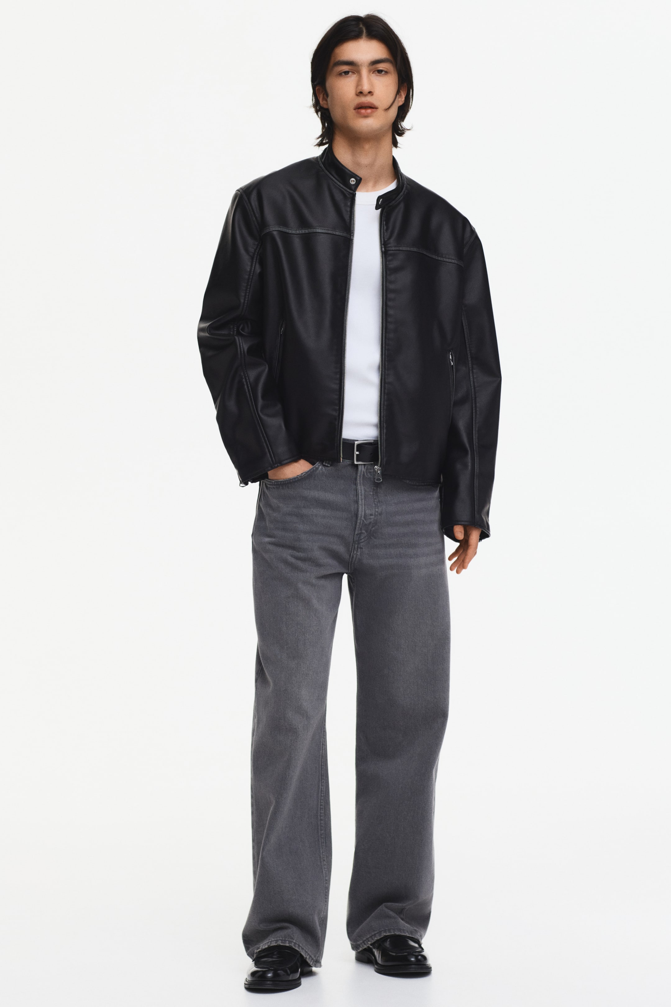Мужские куртки H&M Coated Racer Jacket — фото 3