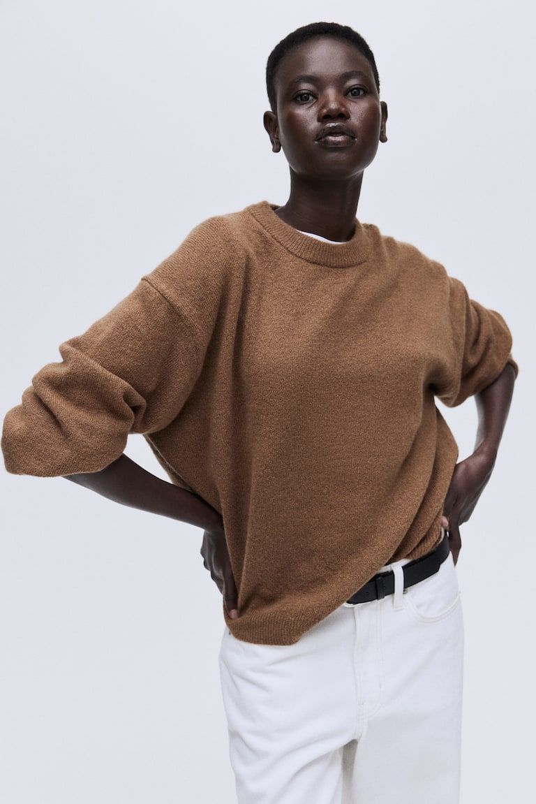 H&m Next Ladies Jumper Sale Knit Sweater Brown Ladies H&M US