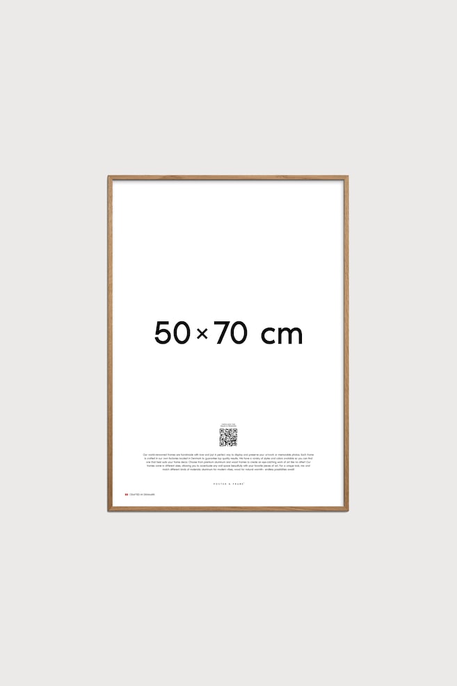 Cadre Bois - 50x70 - Brun Clair/Noir/Blanc - 1