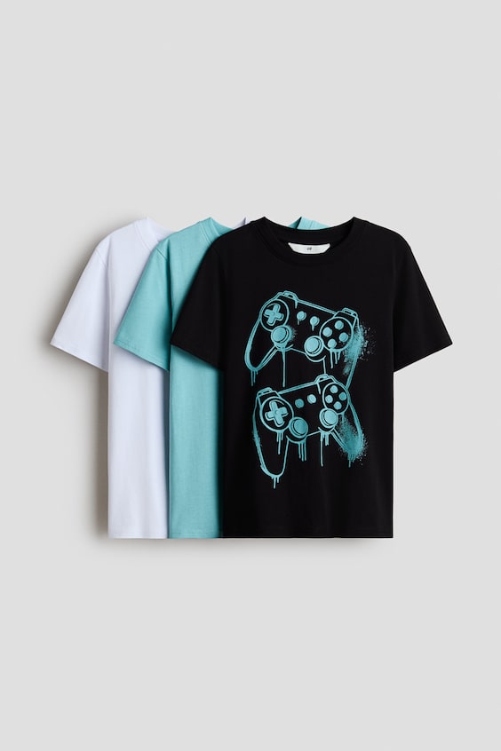 Детские футболки H&M 3-pack Cotton T-shirts