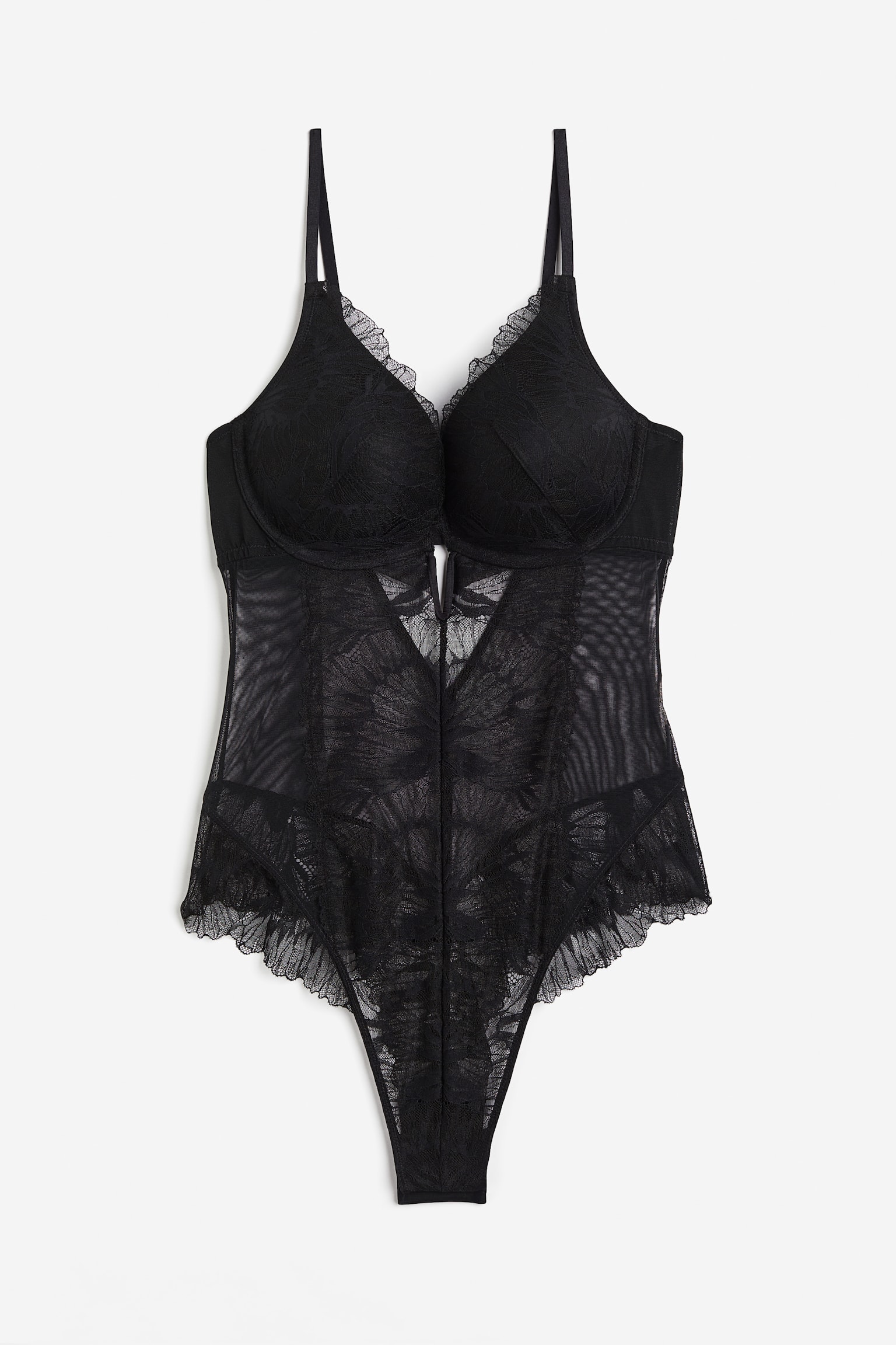 Lace Super Push Up Bodysuit - Black - 2