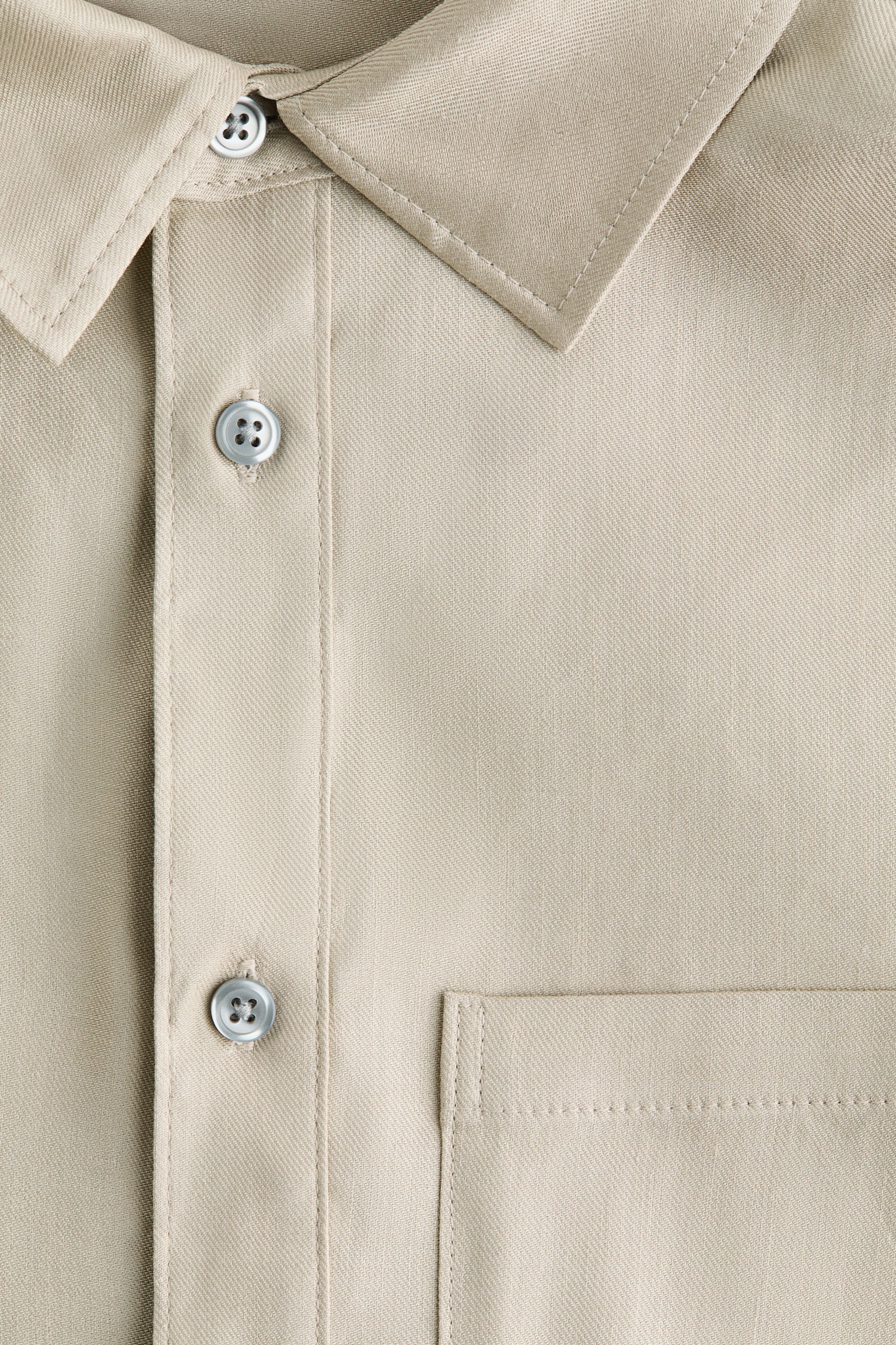 Regular Fit Linen-blend shirt - Beige/Khaki green/White - 5