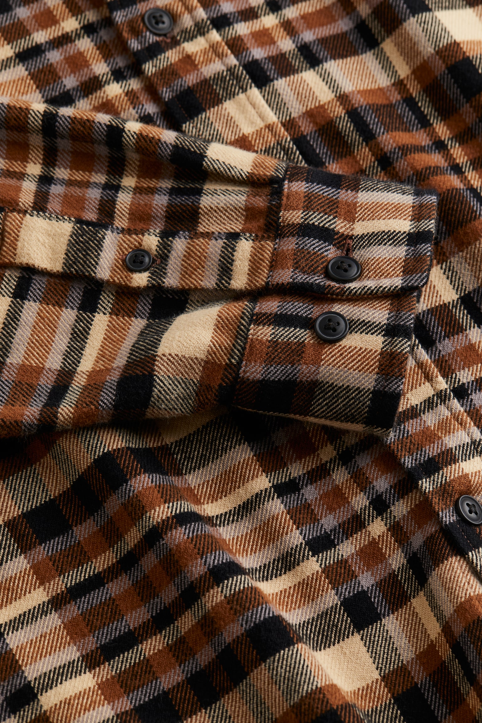 Loose Fit Flannel Shirt - Brown/Check - 2