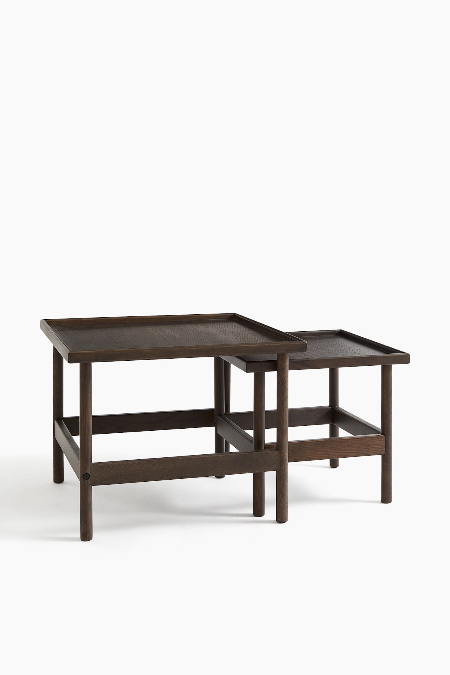 Wooden nesting tables - Dark brown - 1