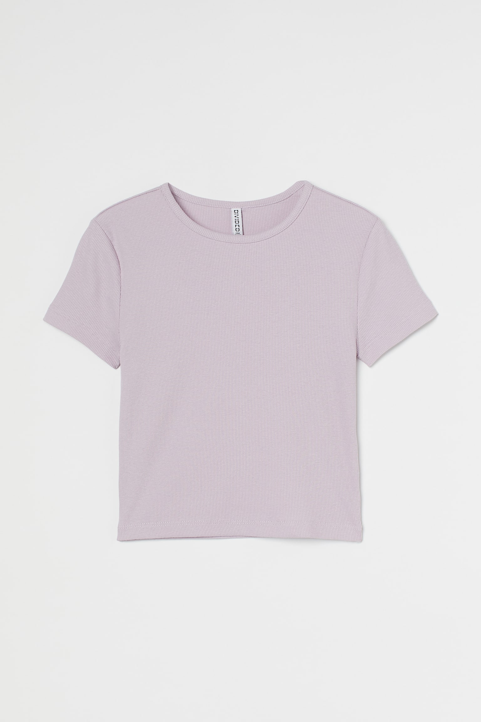 Ribbed cropped top - Light purple/Powder pink/Beige/White