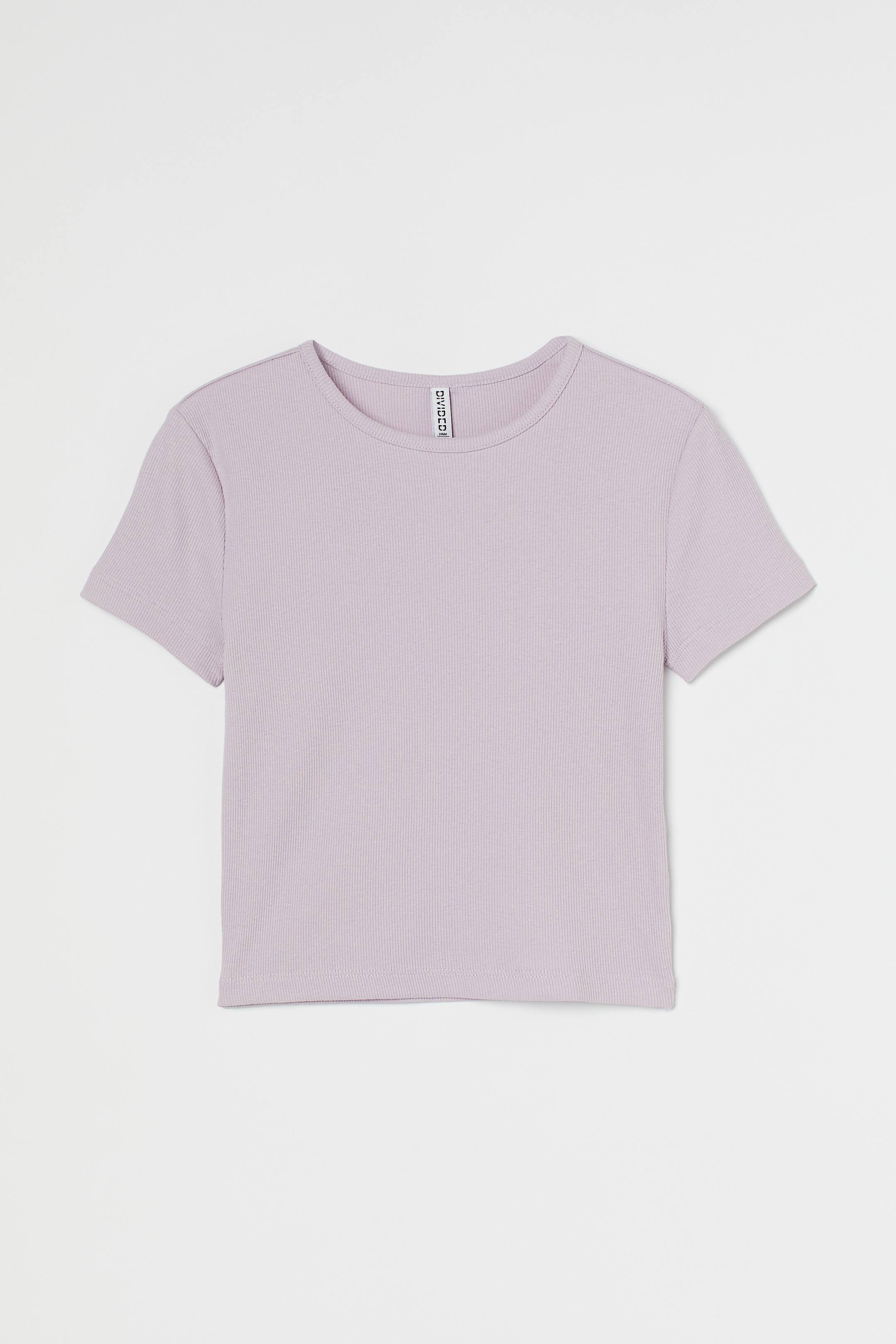 View larger image: Ribbed cropped top - Light purple - Ladies | H&M IN 1