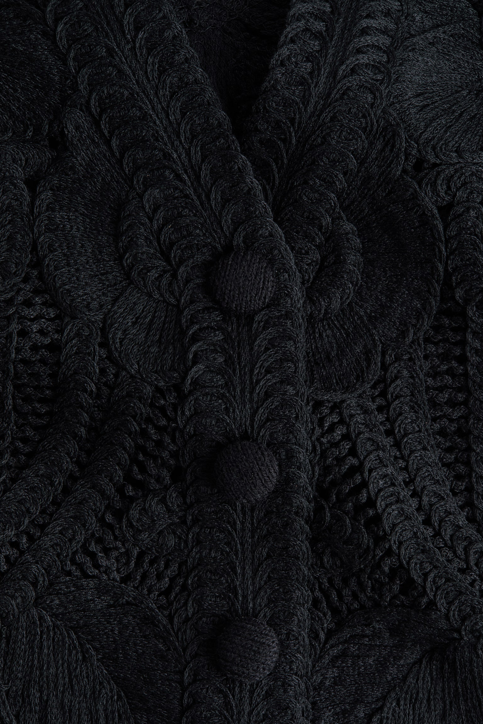 Crochet-look cardigan - Black - 4