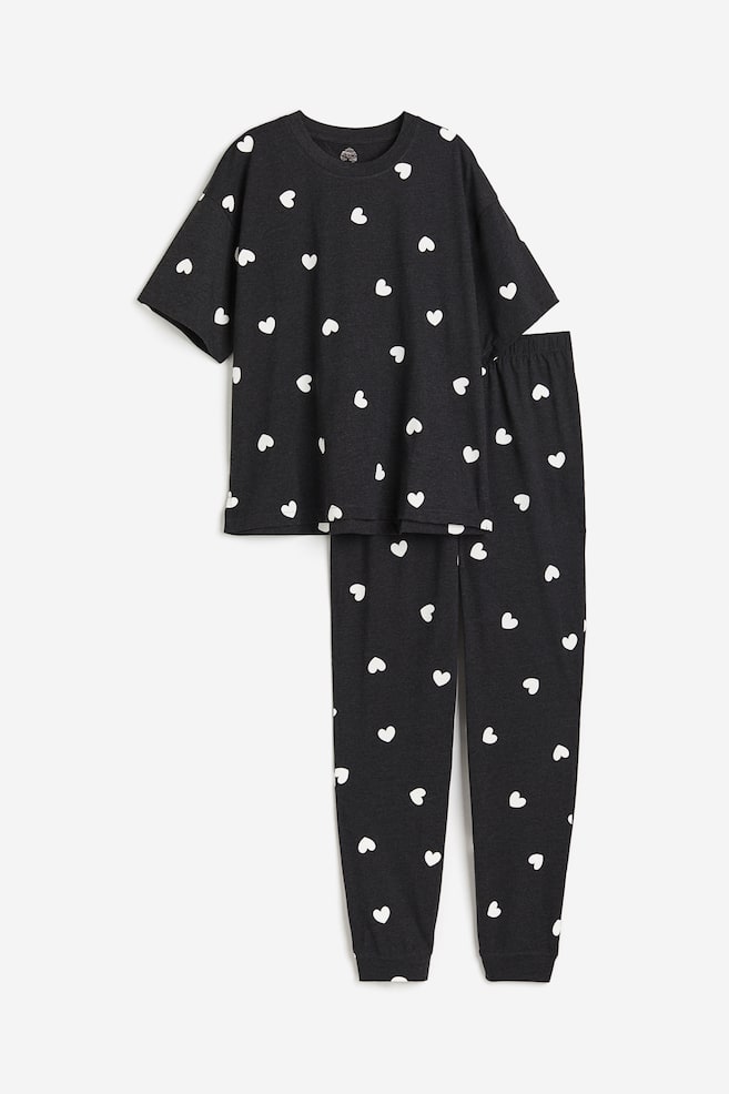 Jersey pyjamas - Dark grey/Hearts/Grey/Spotted/Light grey/Striped - 3