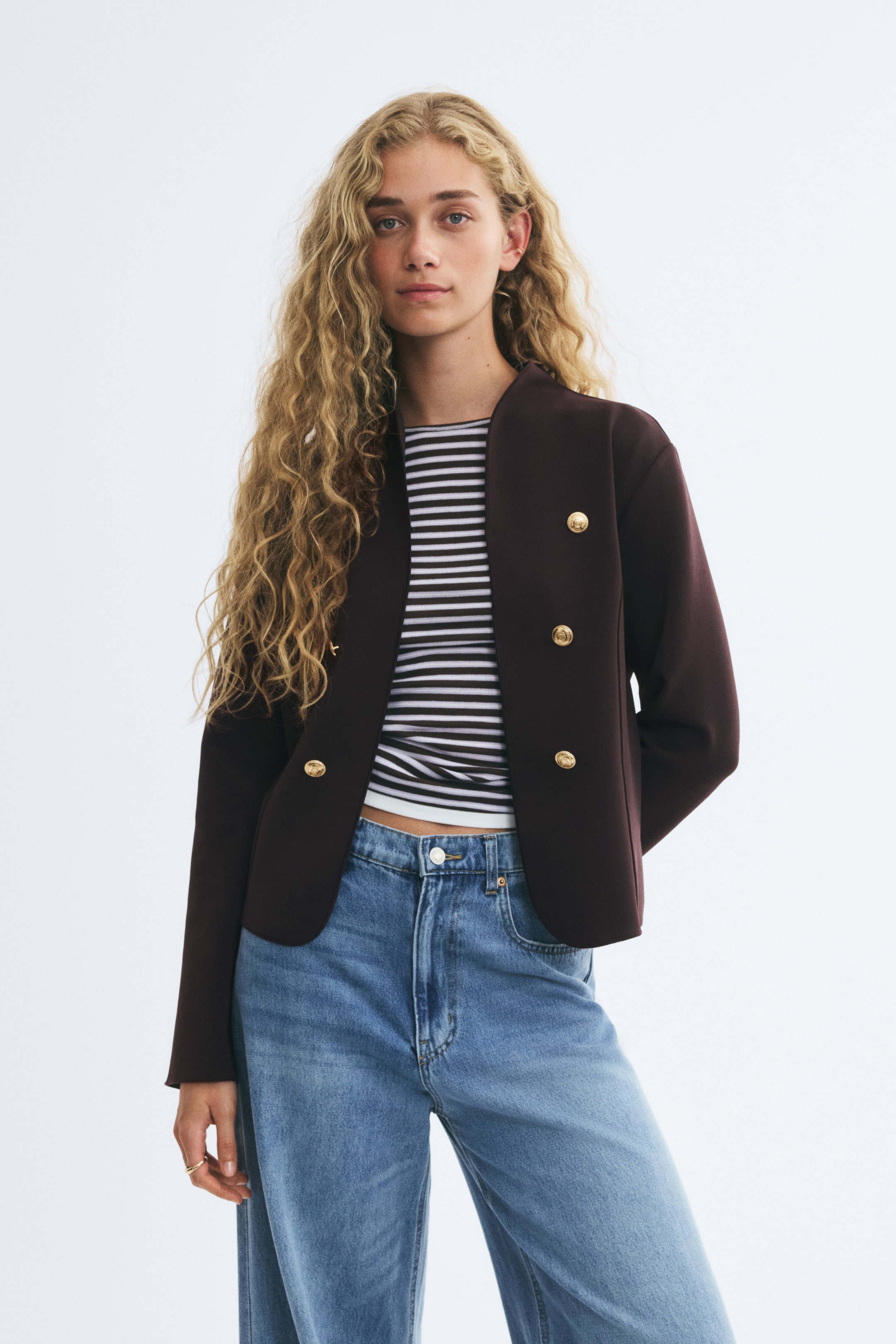 Женские куртки H&M Button-Detail Jersey Jacket — фото 3