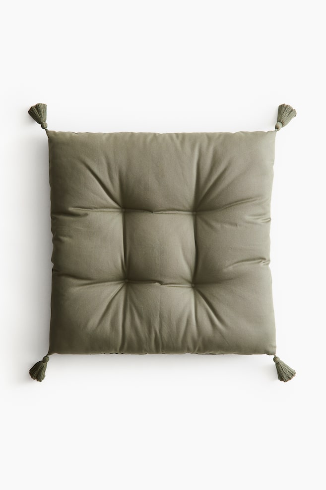 Coussin de sol d'extérieur - Vert kaki/Beige clair - 1