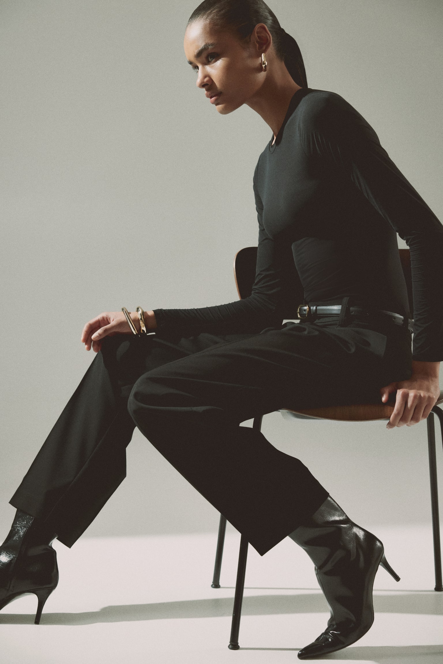 Женские брюки H&M Dress Pants, цвет: Чёрный — фото 4