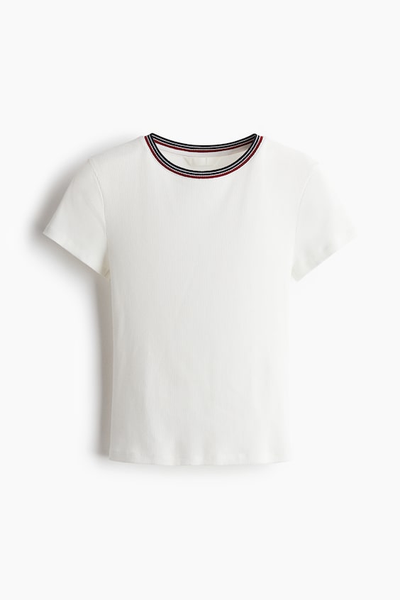 Женские футболки H&M Rib-Knit T-Shirt