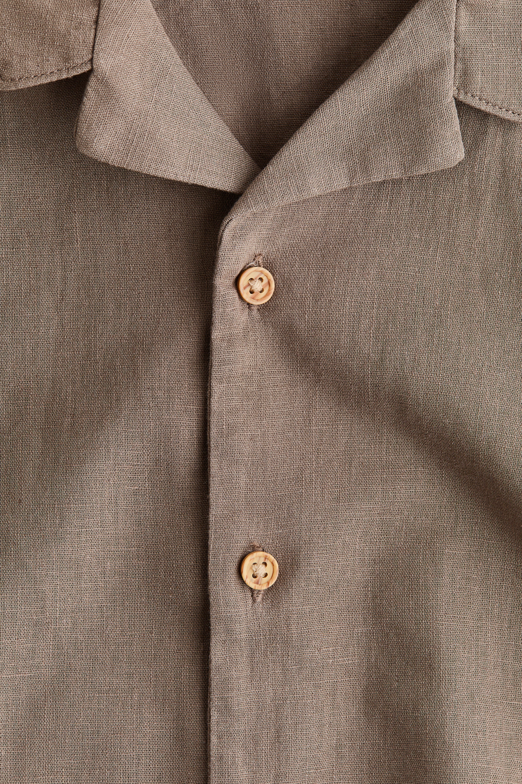Chemise en lin mélangé avec col cubain
