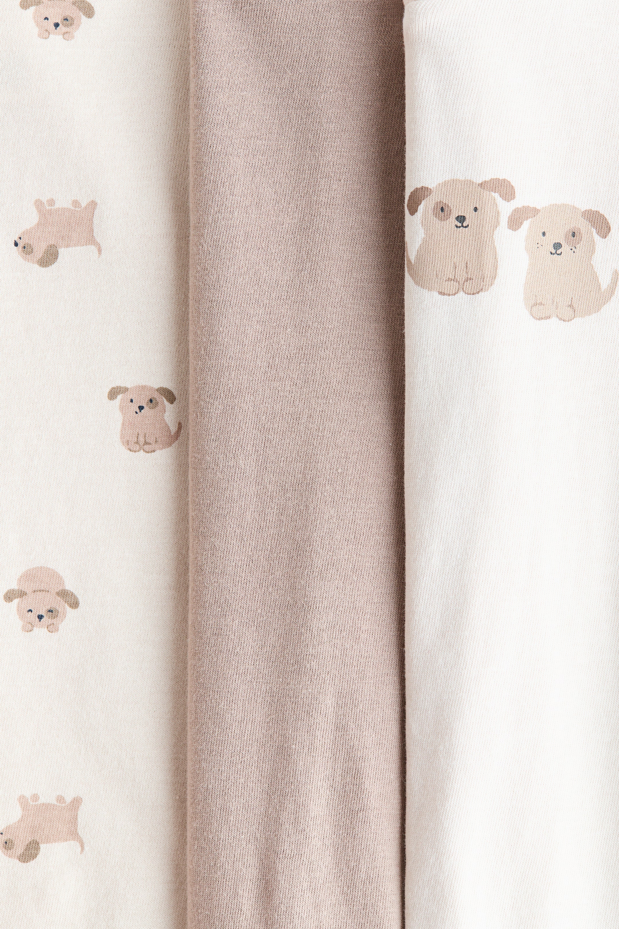 Lot de 3 pyjamas à fermeture éclair en coton