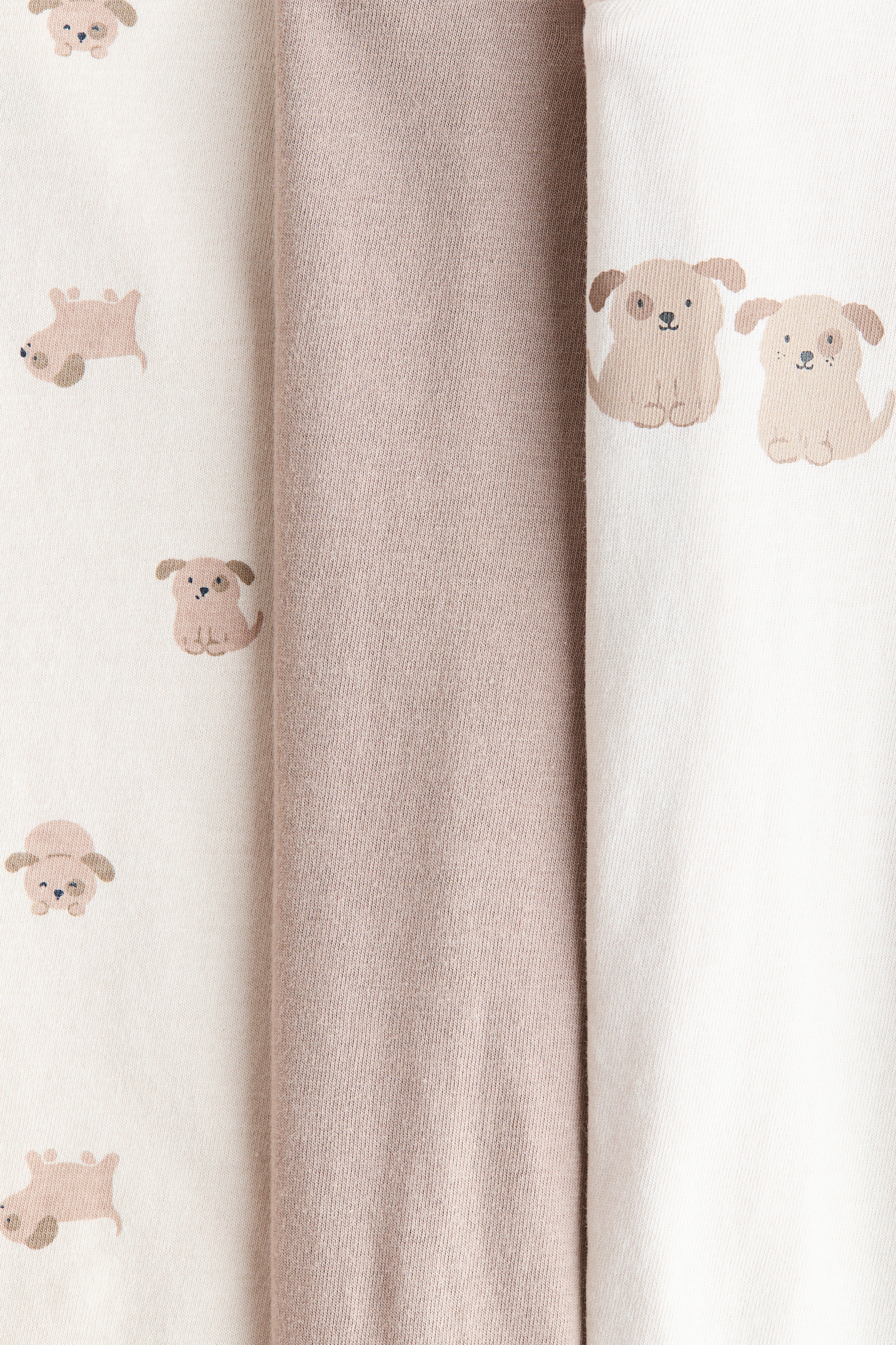 Lot de 3 pyjamas à fermeture éclair en coton