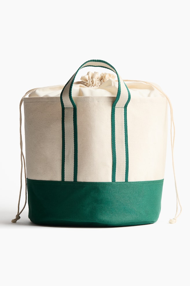 Canvas Storage Basket - Green/color-block/Red/color block - 1
