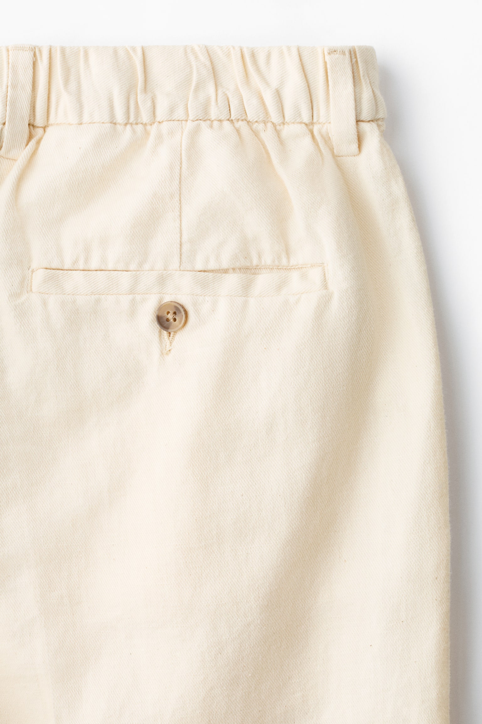 Loose Fit Linen-blend trousers - Cream/Black/Dark brown - 4