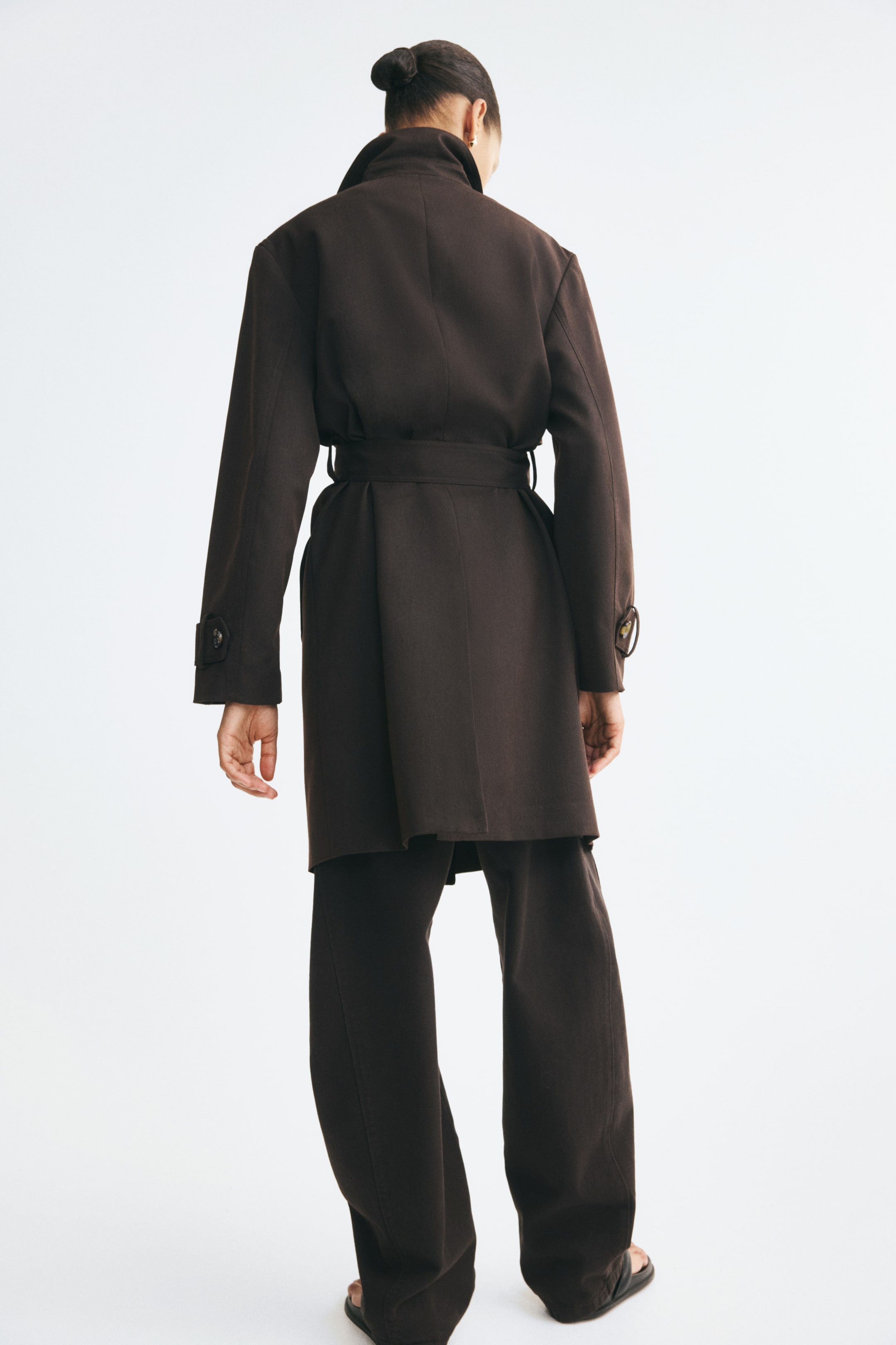 Imperméable au genou en sergé