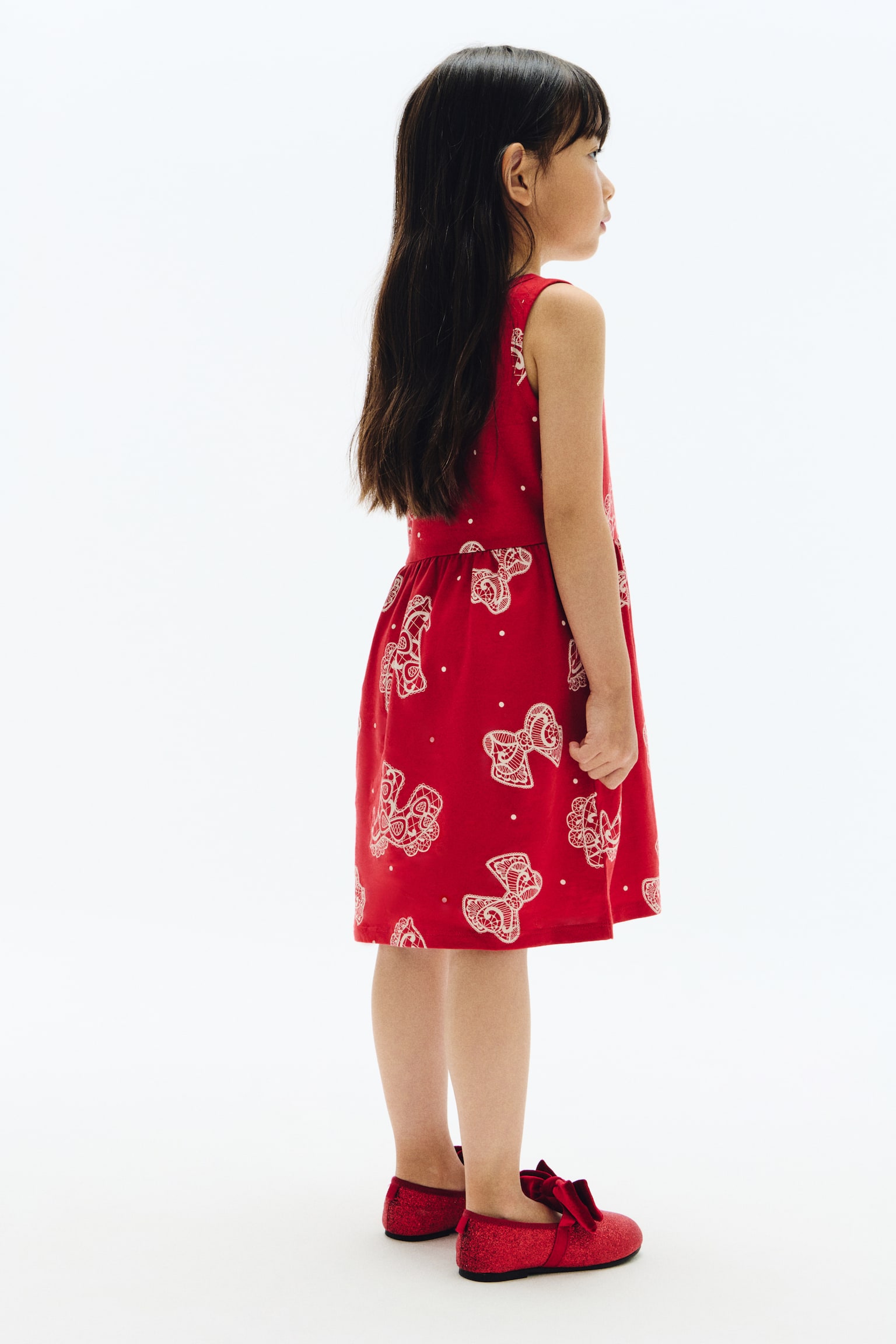 Printed cotton dress - Red/Horses/Light pink/Horses - 5