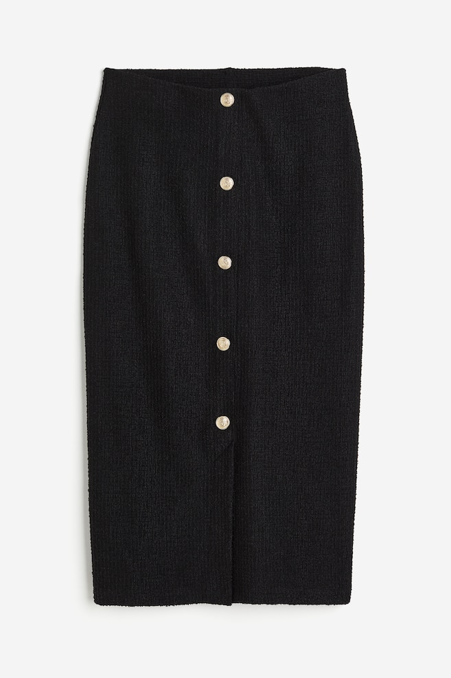 Button-front skirt - Black/Navy blue - 2