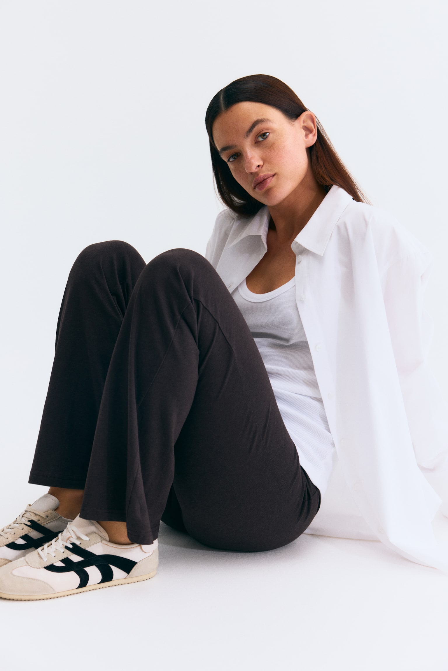 MAMA Before & After Flared trousers - Dark brown/Black/Grey marl - 6