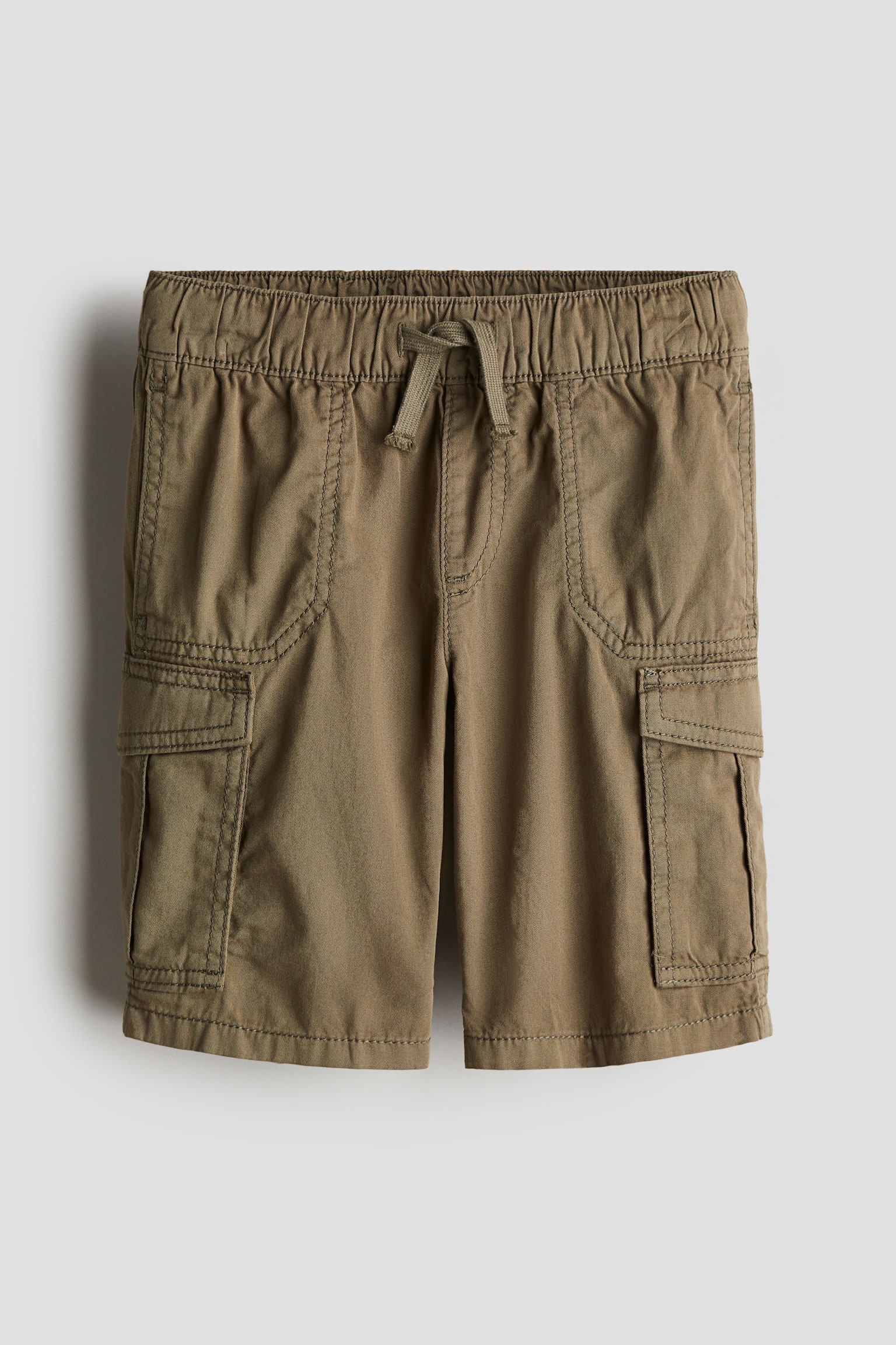 Cotton cargo shorts - Khaki green/Black/Beige - 1