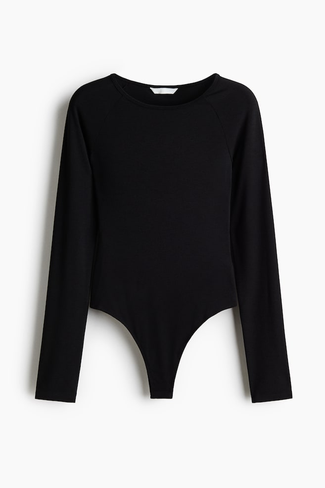 Boat-neck body - Black/Dark brown - 1