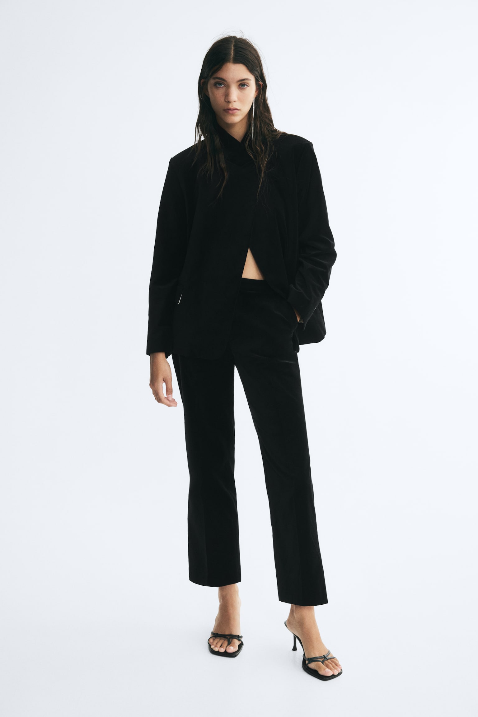 Женские брюки H&M Straight-Leg Dress Pants, цвет: Чёрный — фото 3