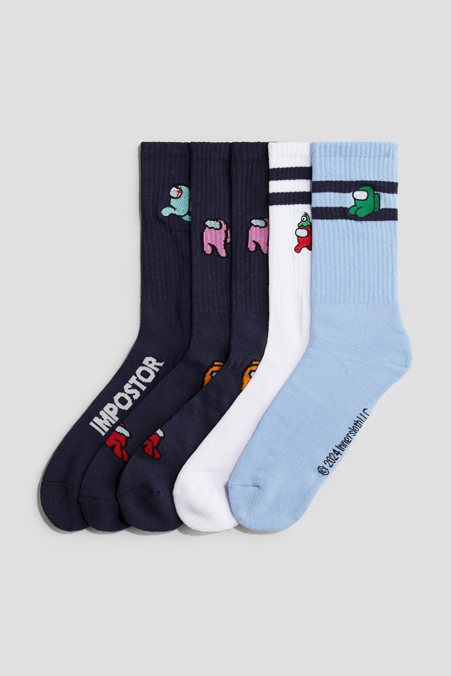 5-pack intarsia motif socks - Navy blue/Among Us - 1