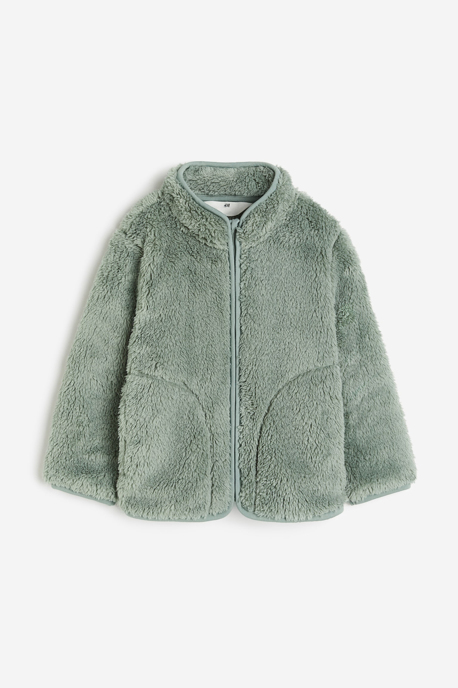 Pile Fleece Jacket - Dusty green/Navy blue - 1