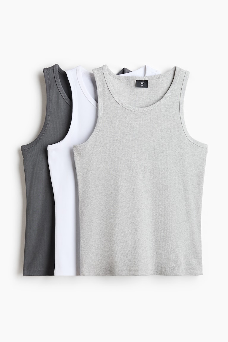Tri rebraste majice bez rukava Slim Fit